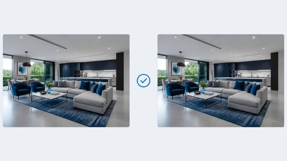 AI real estate video transparency — the property is shown as photographed, not altered