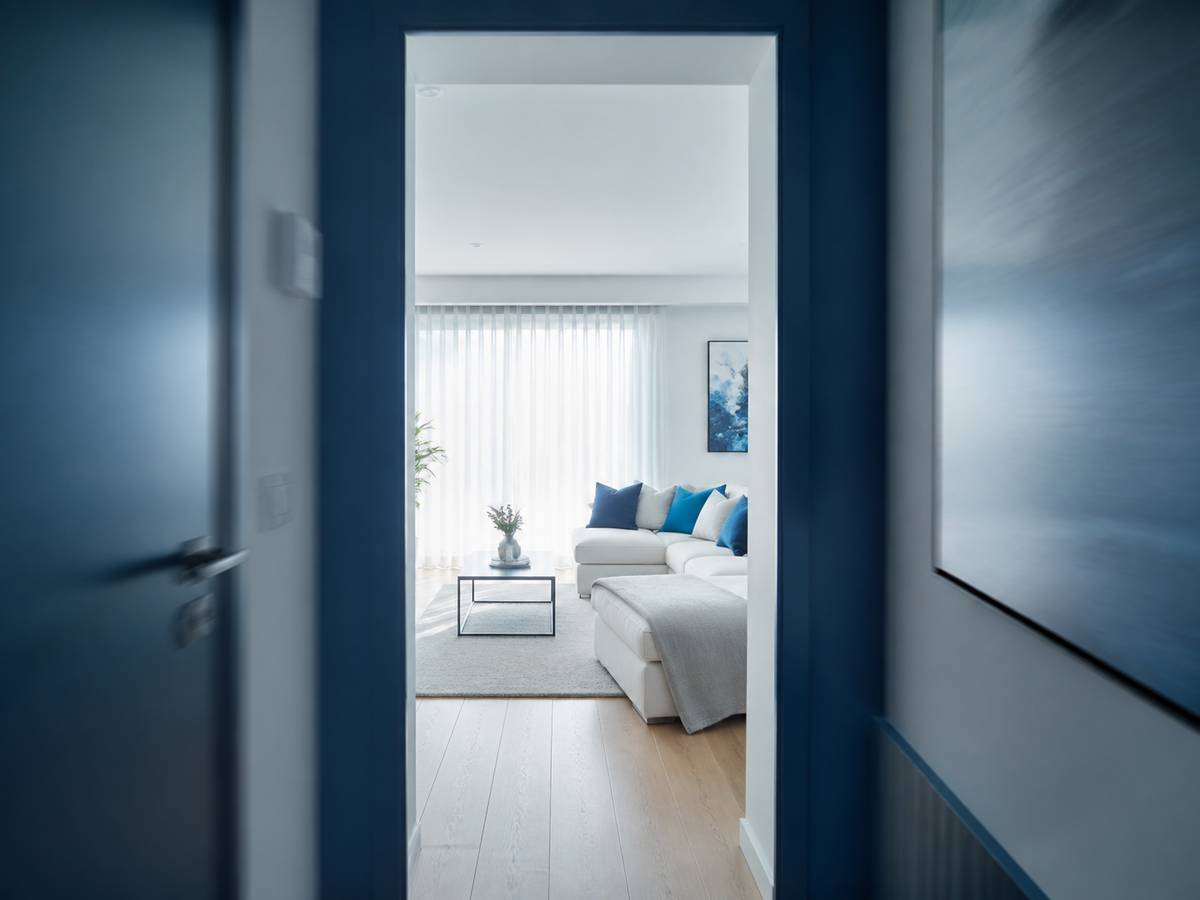 Property walkthrough video editing — a continuous camera move through a home interior