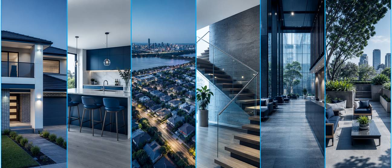 Overview of real estate video editing services across listing, drone, walkthrough and commercial property